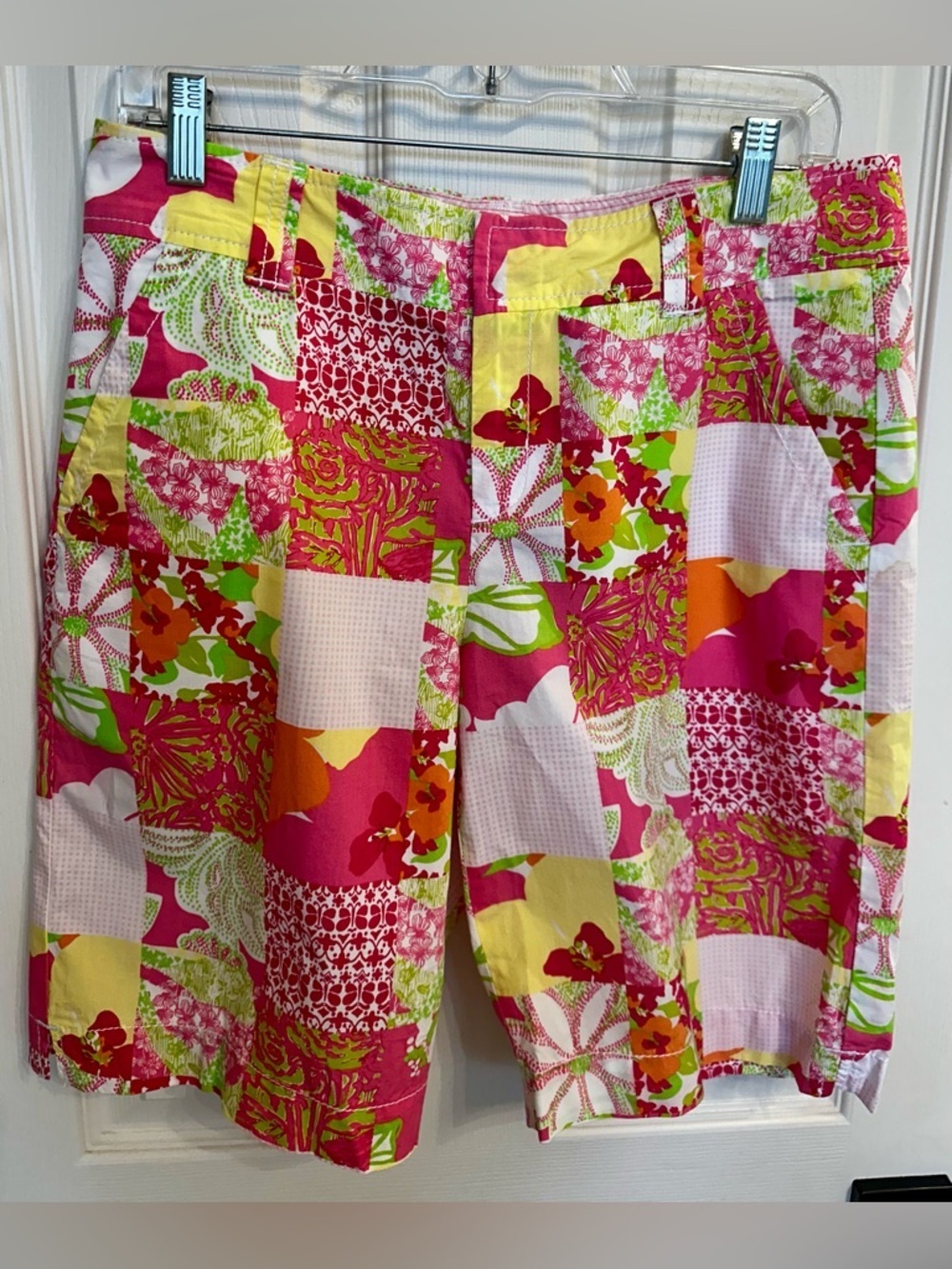 Lilly Pulitzer Pink Green Patchwork Shorts in Size 6